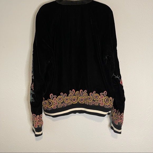 Anthropologie Black Floral Embroidered Jacket - Picture 7 of 13
